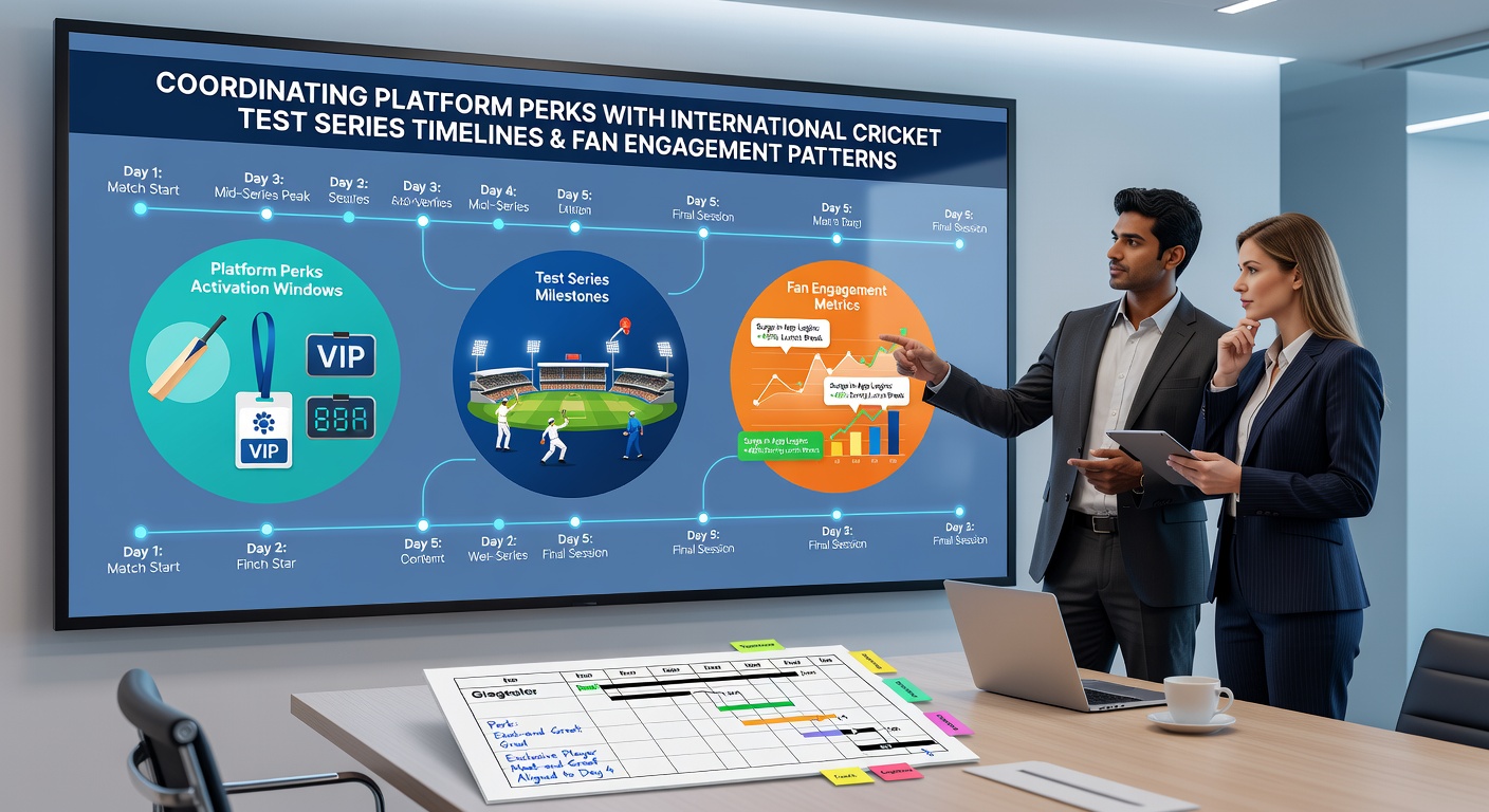 International cricket Test series match with fans engaging through mobile platforms during a key session