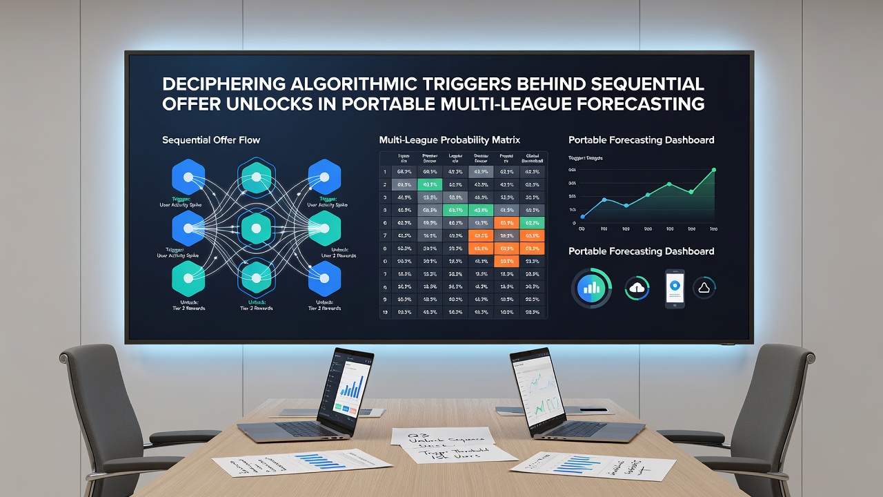 Data visualization of algorithmic triggers and user progression paths in multi-league forecasting applications