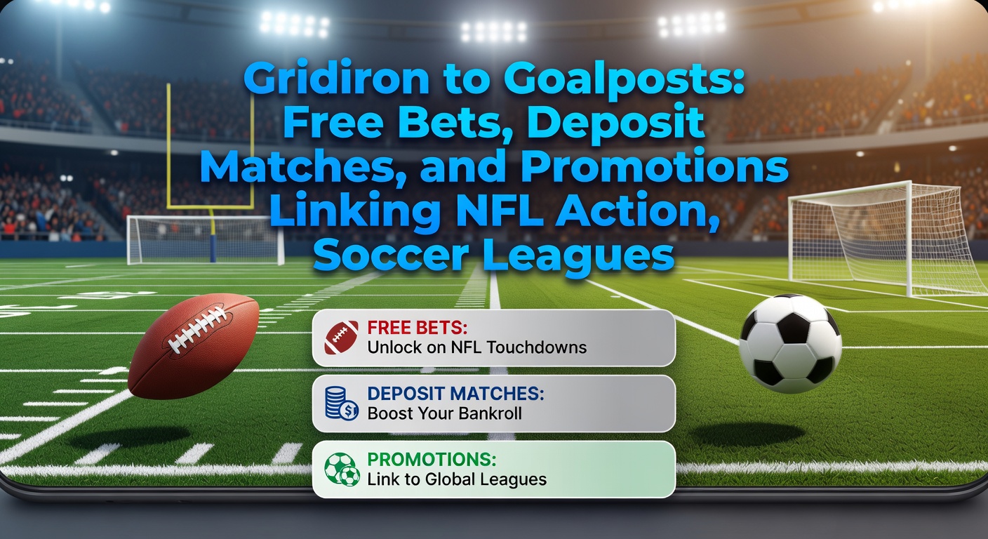 Split-screen graphic of bet slip showing NFL parlay, soccer correct score, and horse racing trifecta combined in one promotion