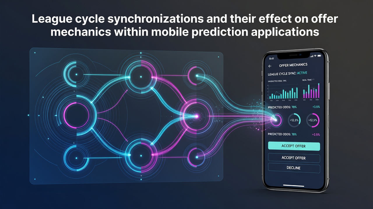 Mobile prediction app interface displaying synchronized league schedules and active offer mechanics during overlapping competition cycles