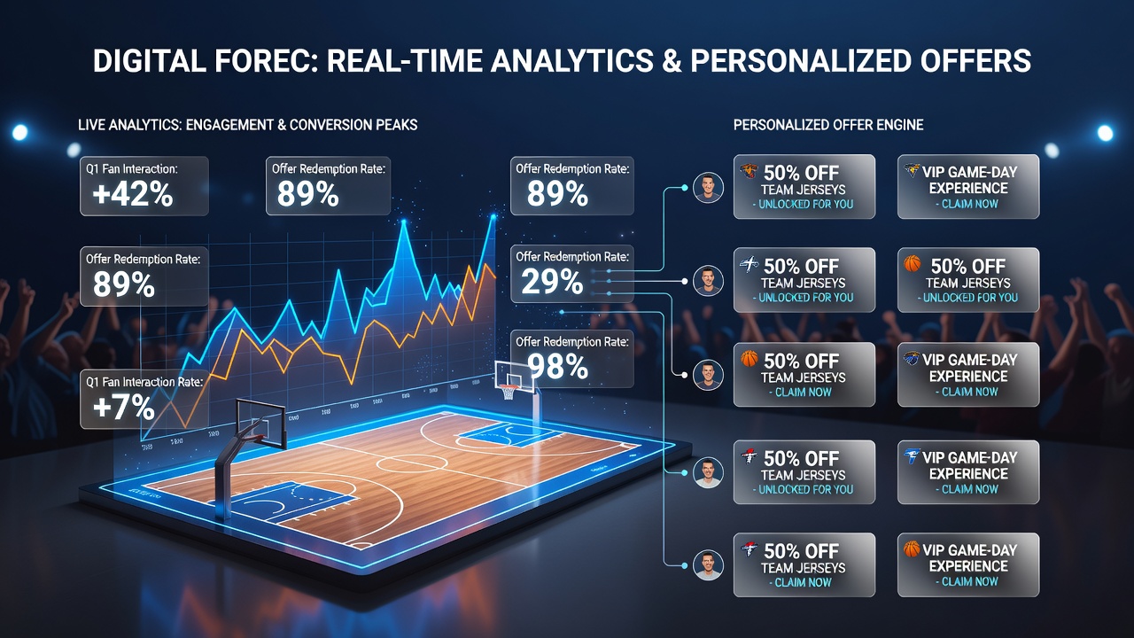 Mobile screen displaying a personalized basketball prop offer generated from live analytics during a season peak
