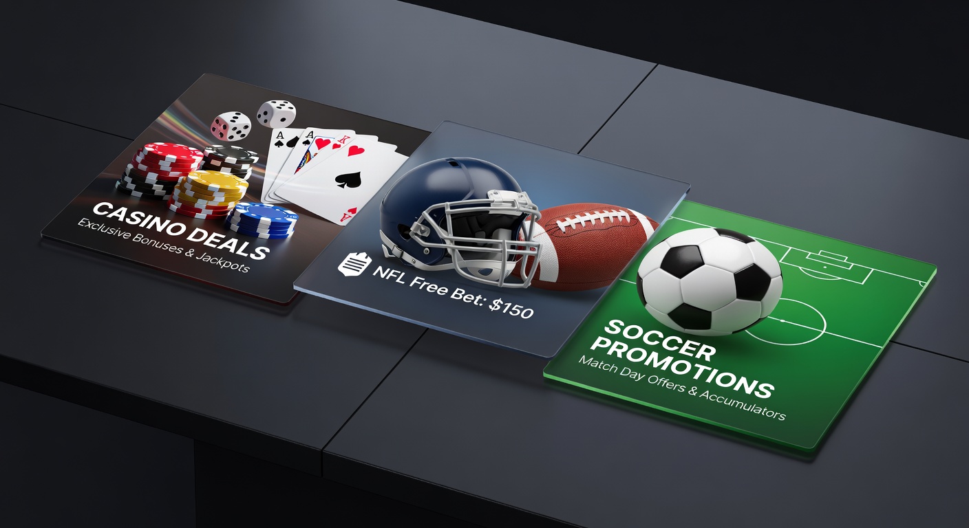 Casino chips stacked beside an NFL football and soccer ball, symbolizing blended betting promotions