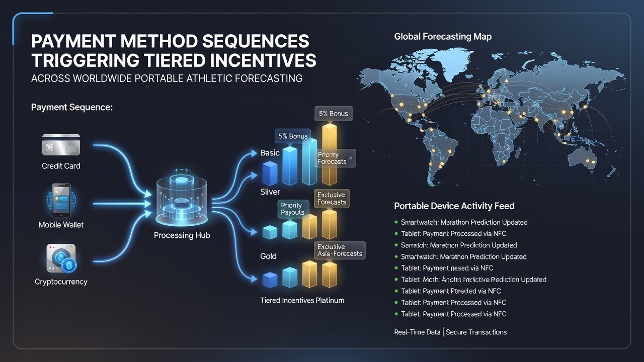 Global map overlay on a tablet screen highlighting payment sequence tiers and regional incentive availability in athletic forecasting apps
