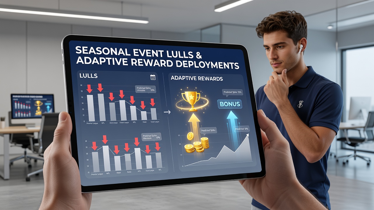 Handheld prediction tools displaying seasonal reward adjustments during league lulls